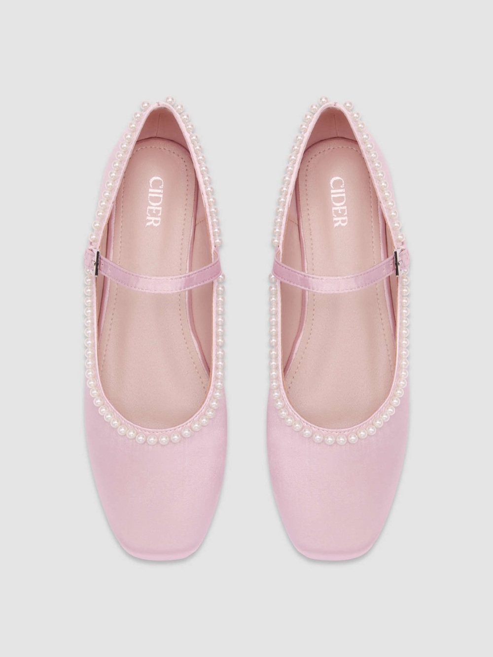 Cider Pink Pearl-Trim Mary Jane Shoes
